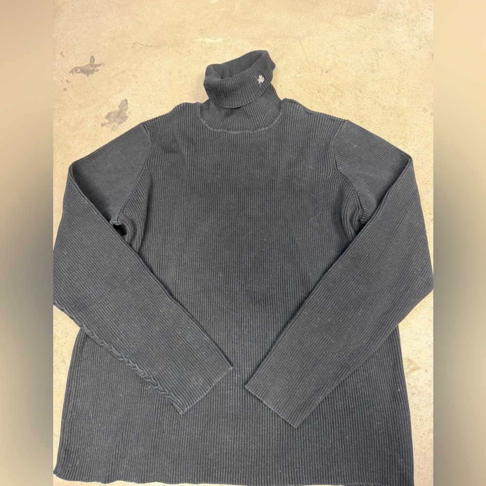 Ralph Lauren Men's Charcoal Ribbed Turtleneck Sweater